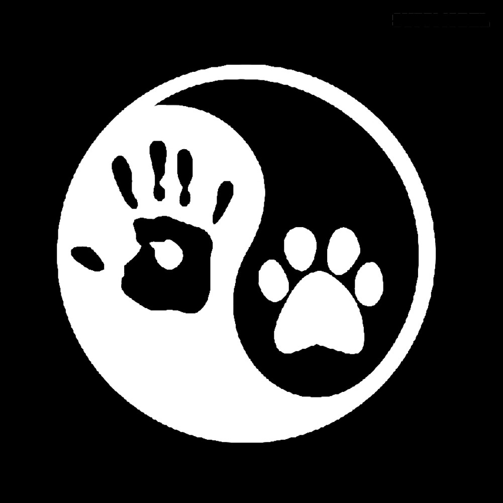 Supmodel Yin Yang Human Dog Hand Car Trunk Body Bumper Window Decor Styling Decal Sticker