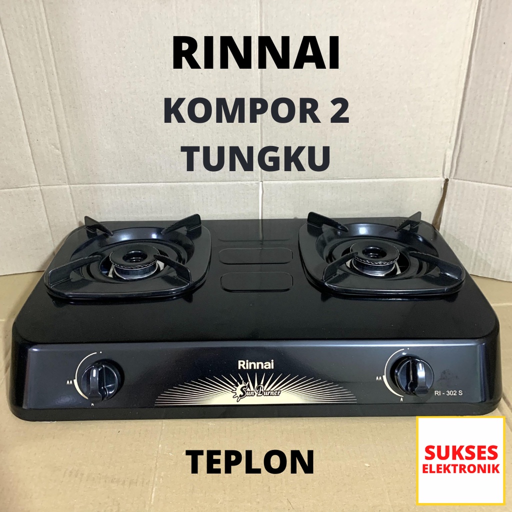 Jual Kompor Gas Rinnai 2 Tungku 302s Hitam Sun Burner | Shopee Indonesia