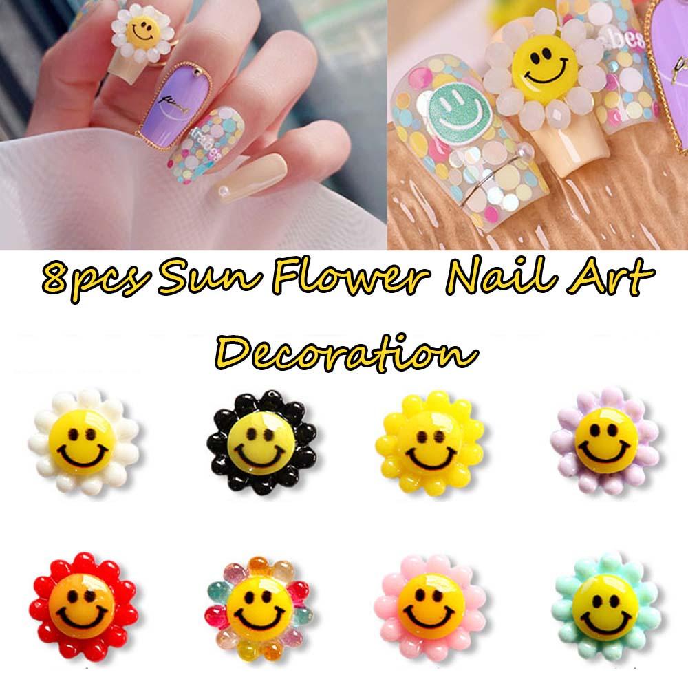 Mxbeauty Nail Art Smiley Face Perhiasan Warna-Warni Lucu Kartun DIY Aksesoris Kuku