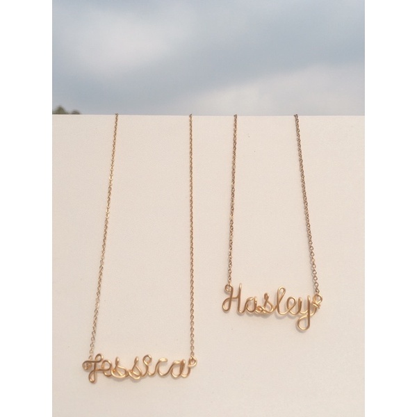 Kalung nama wire jewelry custom + gift box