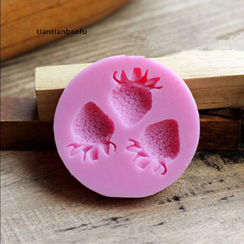 [tiantianbaofu] Silicone Mold Fondant Cake Chocolate Decorating Baking Soap Mold Strawberry Boutique