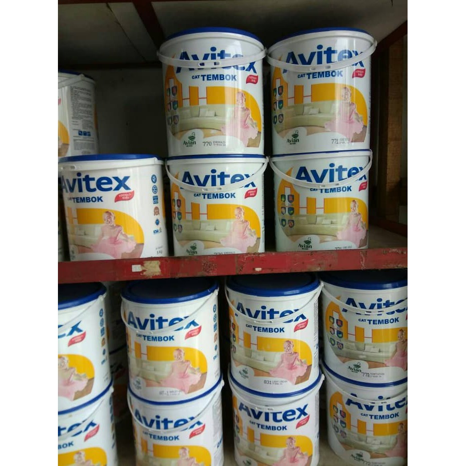  Avitex  Cat  Tembok Warna  Super White Merah Kuning  Pink 