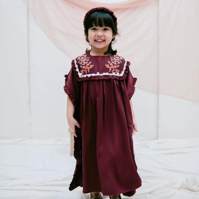 Kaftan Raya , Dress Kaftan Twill Anak Perempuan