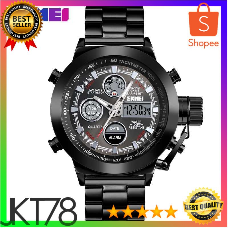 SKMEI Jam Tangan Analog Chrono Pria Stainless Steel Strap - 1515