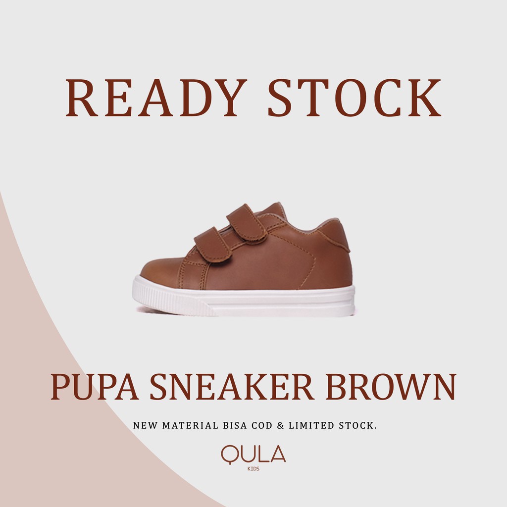 Ready Stock - Pupa Brown Sepatu Sneaker Anak Toddler Usia 2,3,4,5,6 Tahun