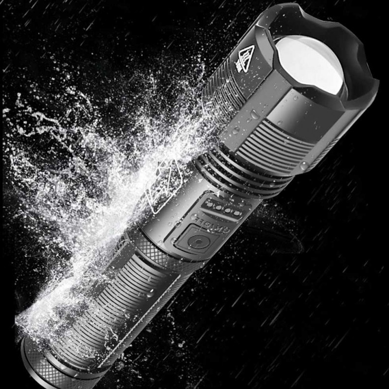 Senter LED Outdoor Darurat Zoomable XHP70 4000 Lumens Rechargeable