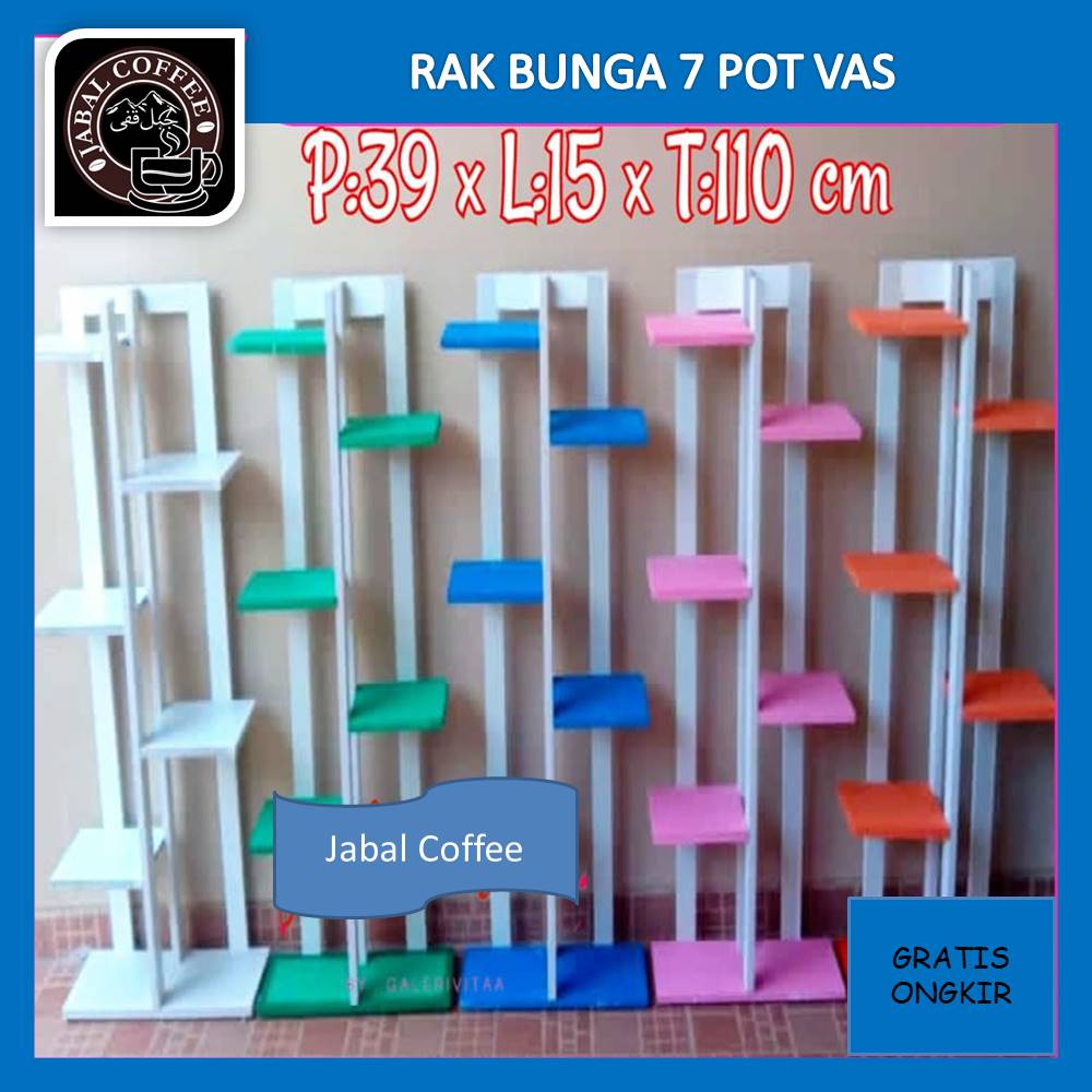 Rak Bunga Minimalis Flower Stand / Rak Bunga Susun Kayu Warna / Rak Bunga Kayu / Rak Tanaman Hias Dudukan Pot Tempat 01