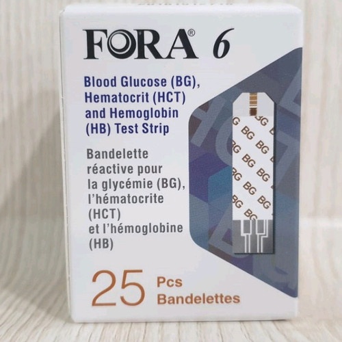 Fora 6 Plus Strip 3 in 1 / Blood Glucose, Hematrocit &amp; Hemoglobin 25's