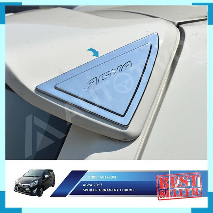 New Agya 2017 Spoiler Ornament Chrome / Aksesoris Toyota Agya