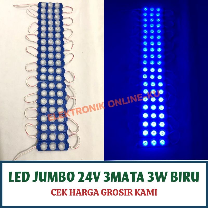 LAMPU LED JUMBO 24V 3MATA 3W BIRU