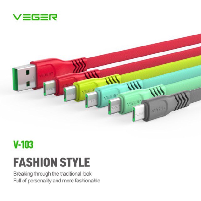 Kabel Data Veger V103 Micro USB Fast Charging 2.4A Original Veger / Cable Fast Charging Veger