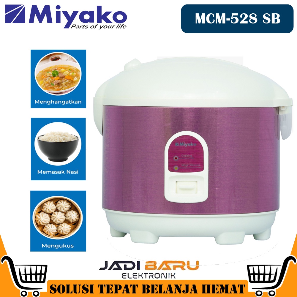 Jual Rice Cooker Miyako Mcm 528 Mcm 528 Mcm528 Silver Magic Com Rice Cooker [ 1 8 Liter