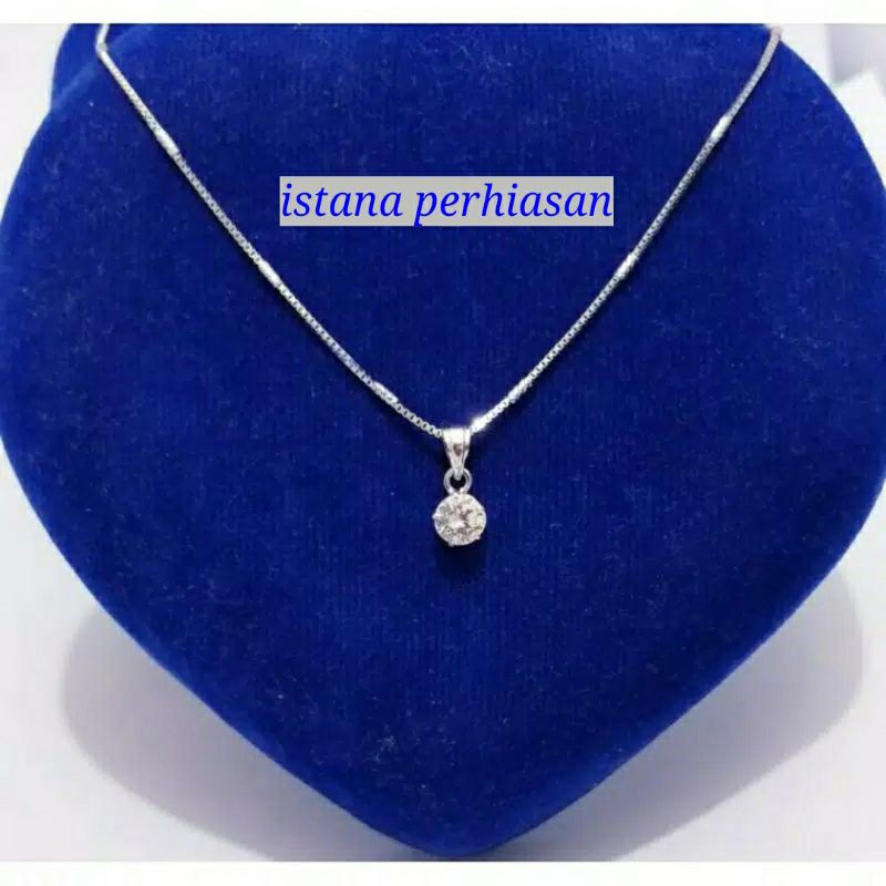 KALUNG ITALY BAMBU LIONTIN DESI PERAK ASLI 925 LAPIS EMAS PUTIH - PERHIASAN SILVER WANITA - K255