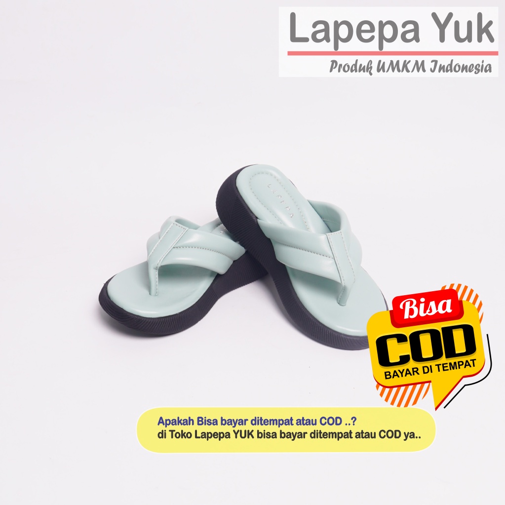 LAPEPA YUK - Sandal Platform Anak Perempuan Usia 2 sampai 10 Tahun ZELDA KIDS Sendal Anak cewek Wedges Wanita Empuk Model Jepit Japit Warna MINT  Hijau Sage Green Lucu Cantik cewe Slop Usia Umur 3 4 5 6 7 8 9 thn Tahun Premium Original Mall Official Store