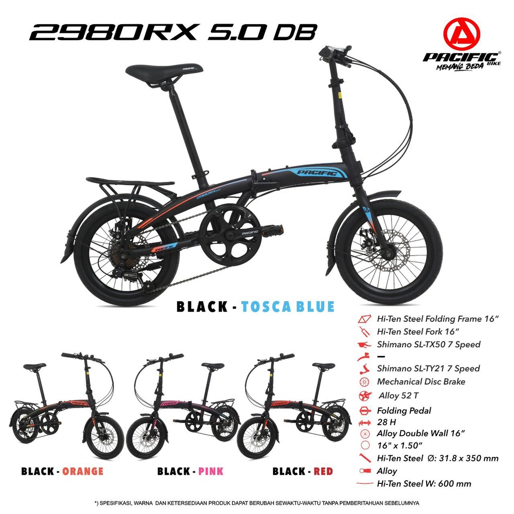 SEPEDA LIPAT 16" PACIFIC 2980 RX 5.0 DISC BRAKE