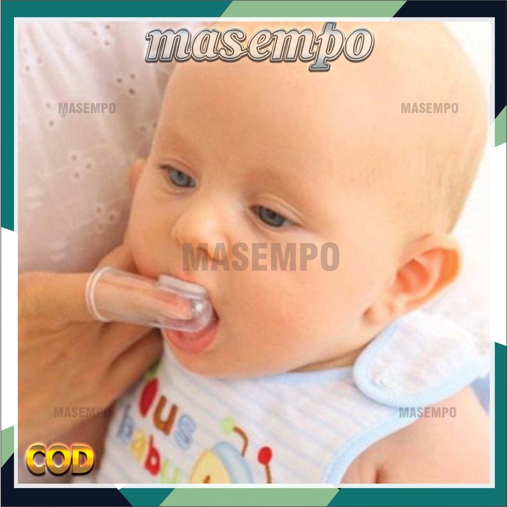 Sikat Gigi bayi Jari Silicon  Teether  Pembersih Gigi Bayi  Finger Tooth Brush masempo