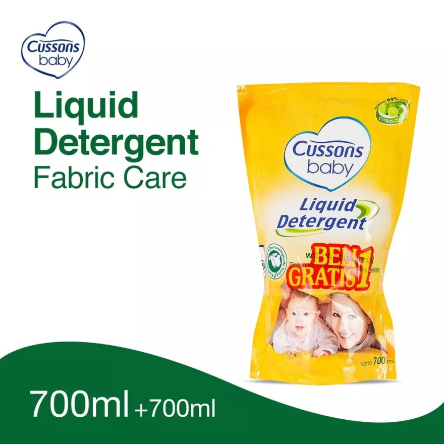 Cussons Baby Liquid Detergent 700ml + 700ml - Sabun Cuci Baju Bayi