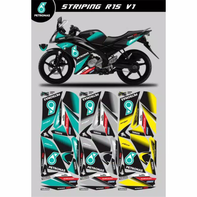 Decal Striping Sticker Variasi Yamaha R15 V2 Motif Petronas