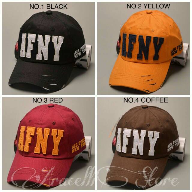 Topi AFNY New York Topi Murah Model Sobek - Aracelli Store