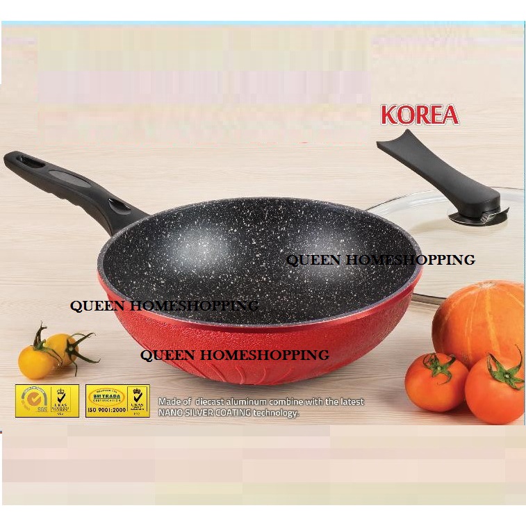 ROSE KITCHEN - TEFLON / WAJAN TUMIS 30 CM WOK PAN PANCI ANTI LENGKET - KOREA PAN