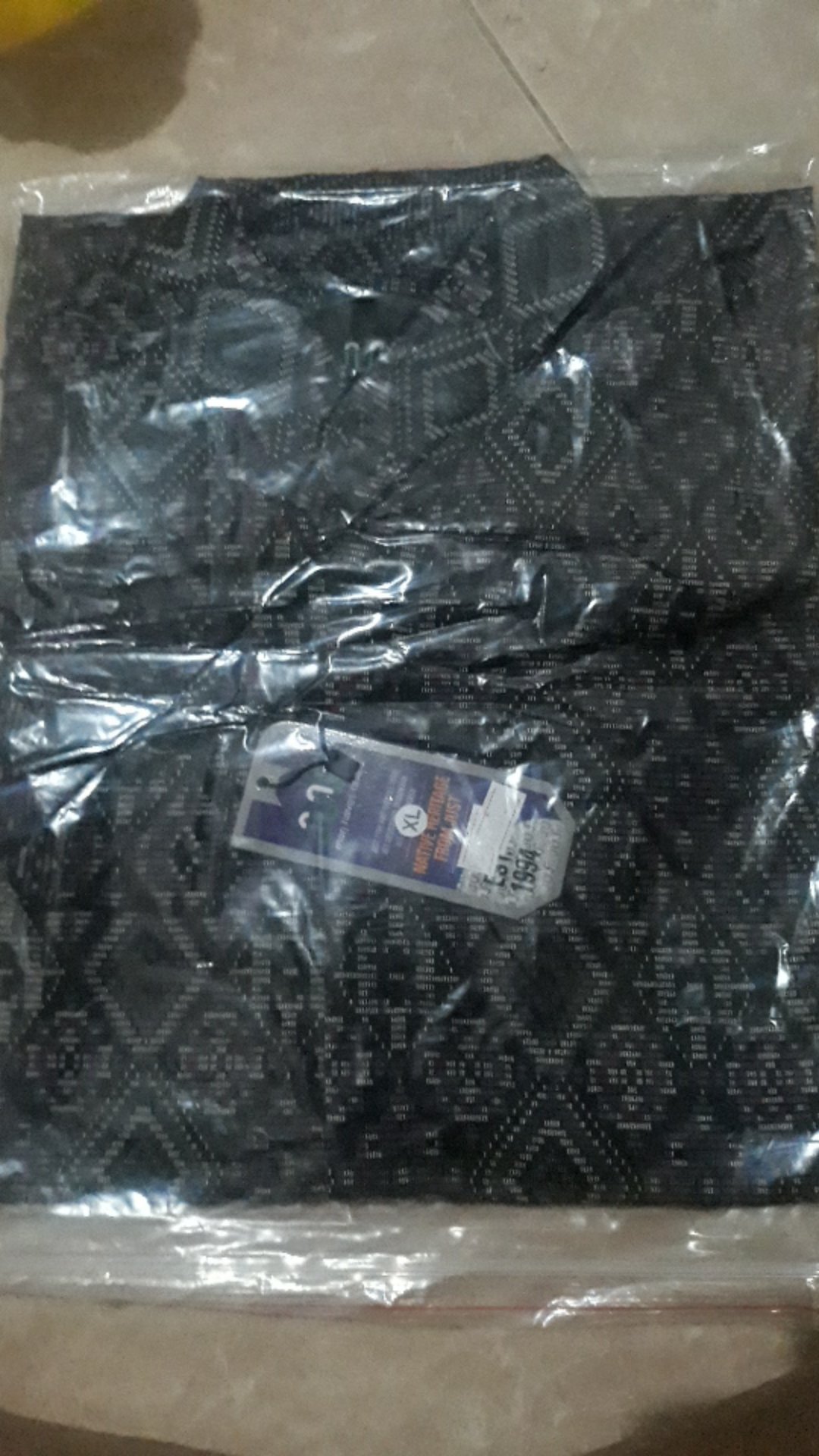 Ondeng88 Kemeja Batik Pria Lengan Panjang Motif Diamond Songket Biru Hitam Merah