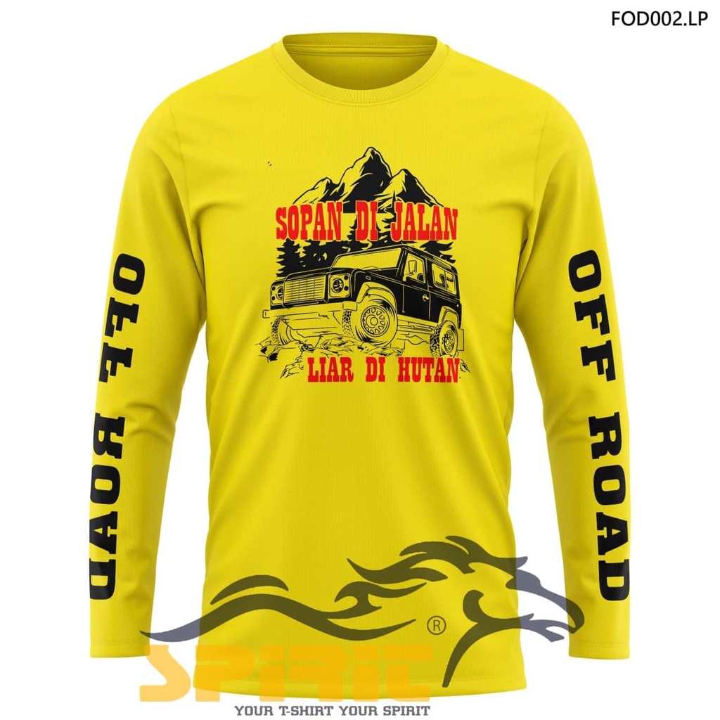 Kaos distro premium / kaos lengan panjang hobi off road special edisi sopan di jalan liar di hutan