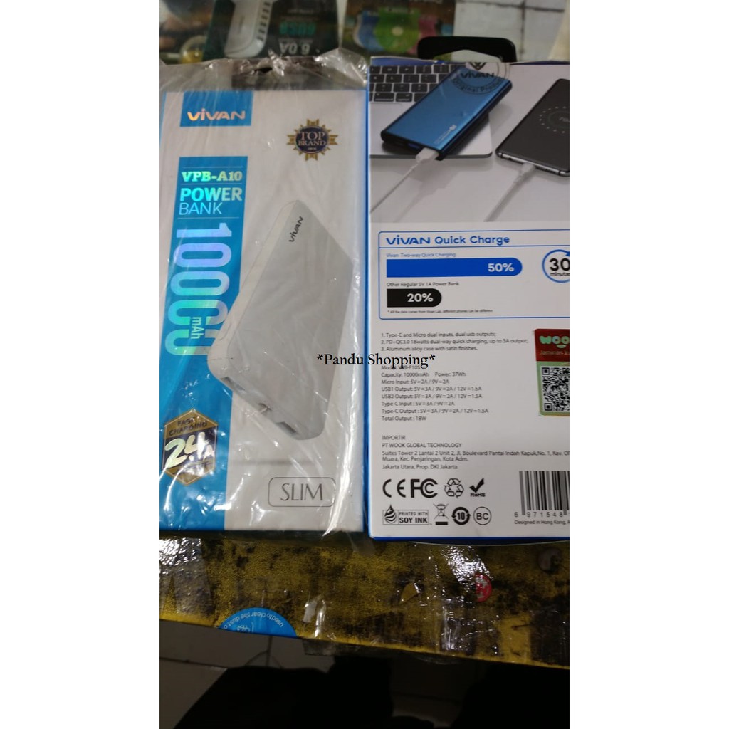 Powerbank Vivan VPB-F10S 10000mah