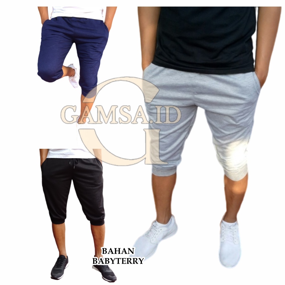 COD - CELANA JOGGER 3/4 PRIA WANITA JOGER PANTS SWEATPANTS CELANA BABYTERRY PENDEK OLAHRAGA SANTAI PANTAI TIDUR