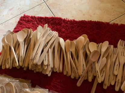 Souvenir Sendok Garpu Kayu Vintage