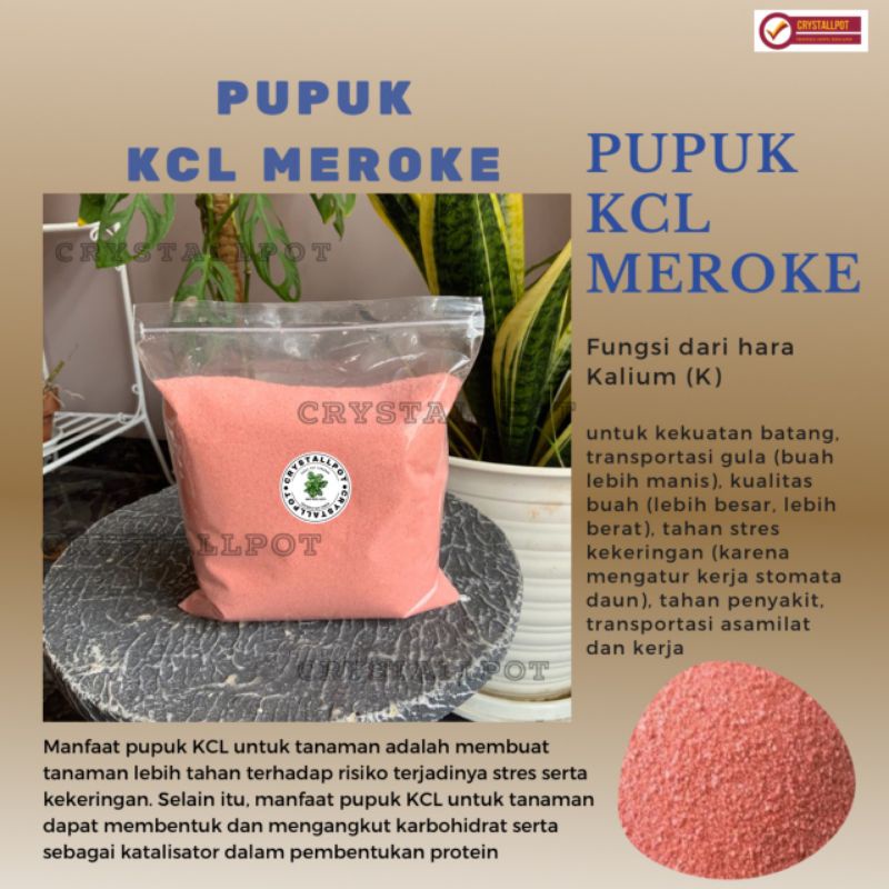 PUPUK KCL MEROKE MOP KEMASAN REPACK 1 KG - KCL MEROKE MOP REPACK