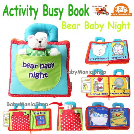 Buku Kain ACTIVITY BUSY BOOK Cloth Buku Bayi Anak Soft Book My Quiet Book Lullaby Baby Bear Twinkle