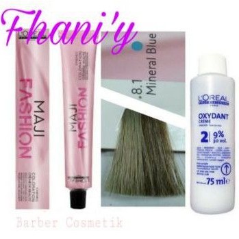 cat rambut loreal maji fashion pewarna rambut loreal majifashion 8.1 mineral blue + oxidant