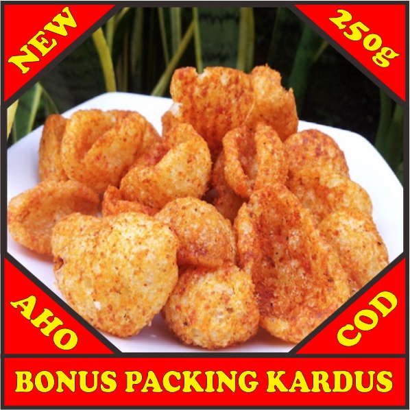 

Kerupuk Keong XTRA PEDAS 250gr - Aho Snack