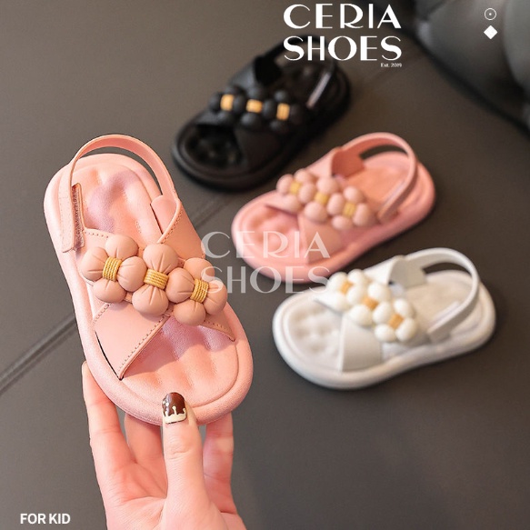 PVC Sandal Tali Jelly Anak Perempuan Rubber Jelly Empuk Elastis Motif Bunga Bahan Karet Tebal Non-Slip Anti Kaki Lecet Super Soft 1638