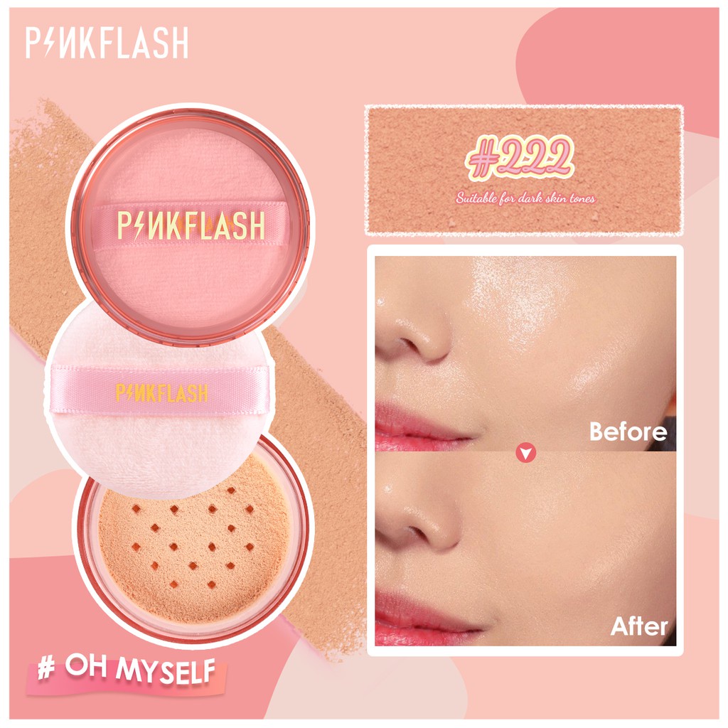 PINKFLASH Loose Powder F06 | PINK FLASH OhMySelf Oil Controller Matte Loose Setting Powder All Day Lasting 3 Colors