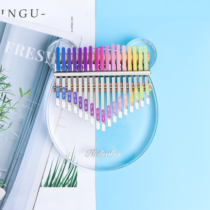 Stiker Piano Jari Kalimba 8 / 10 / 17 Kunci Warna-Warni