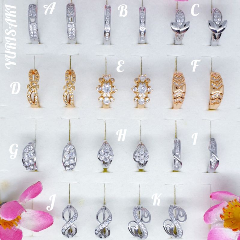 Anting gipsy permata cantik lapis mas♡TIN-2♡