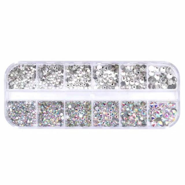 Rhinestone silver set uk 2mm,  3mm,  4mm,  5mm / Hiasan Nail art / decocase / tasbih digital &amp; henna