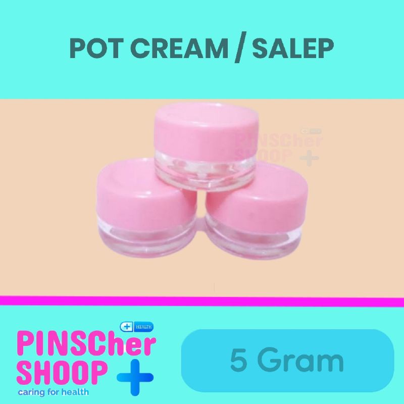 Pot Salep Pot Cream Krim 5 Ml Transparan Pink / Pcs