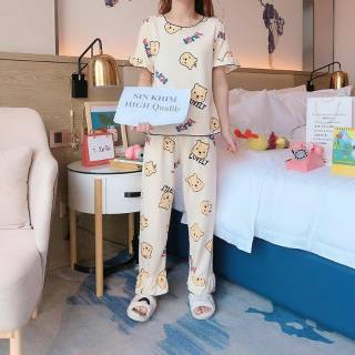 Baju tidur wanita set CP kaos  spandek import  All size 