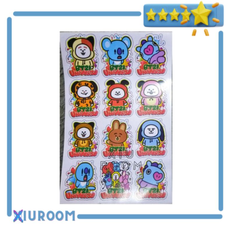 

XIUROOM - Sticker Bangtan Bities No Cutting ( 4Pcs Stiker )