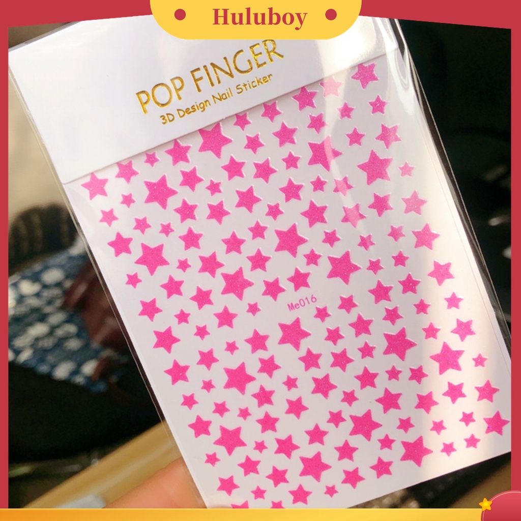 Huluboy Huluboy♡ Stiker Kuku Glitter Shiny Tidak Pudar Untuk Wanita