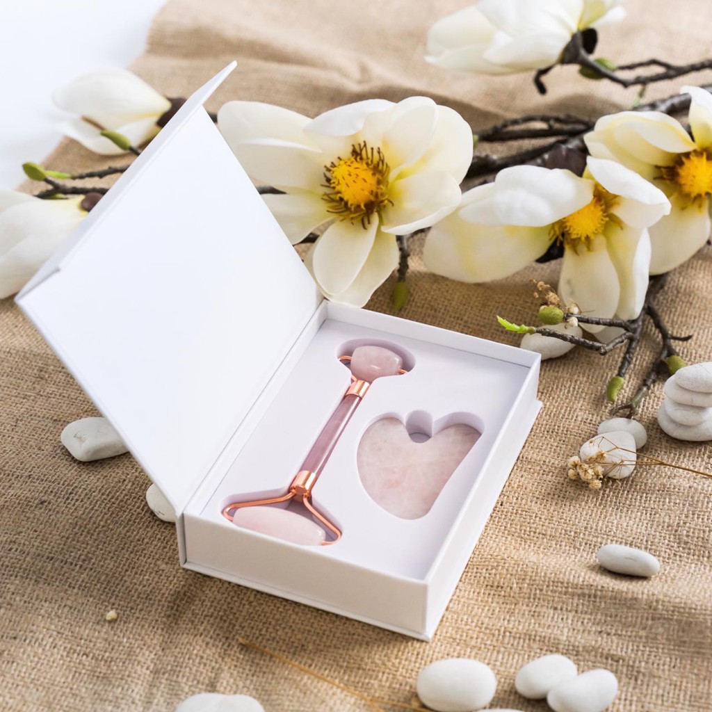 Rose Quartz Roller & Gua Sha Set