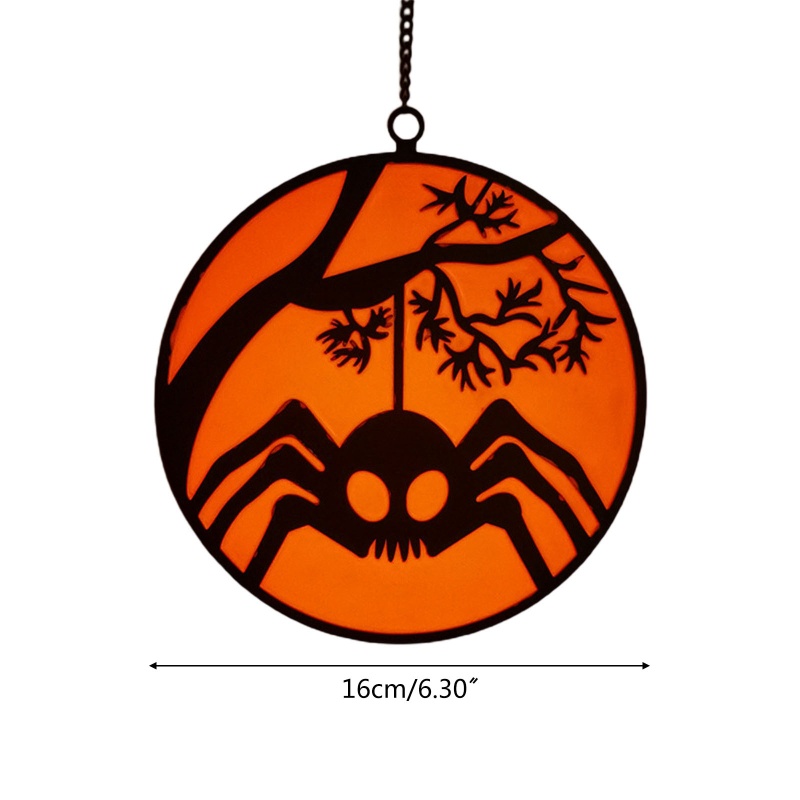 Liontin Kaca Bentuk Laba-Laba Luminous Untuk Dekorasi Latar Belakang Halloween