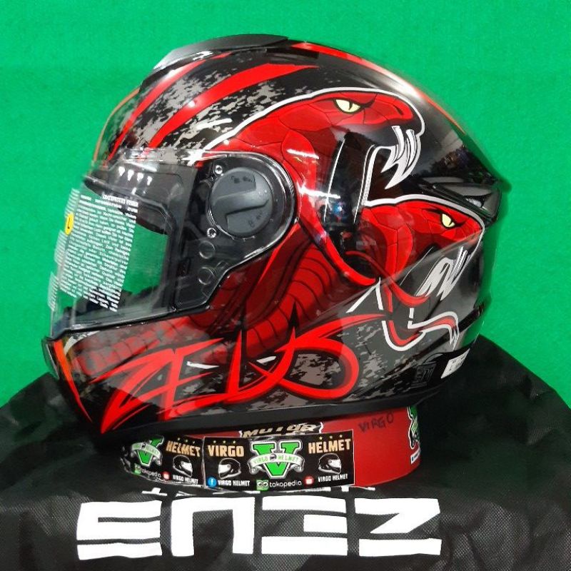 ZEUS  HELM FULLFACE ZS-811 BLACK RED /AL48