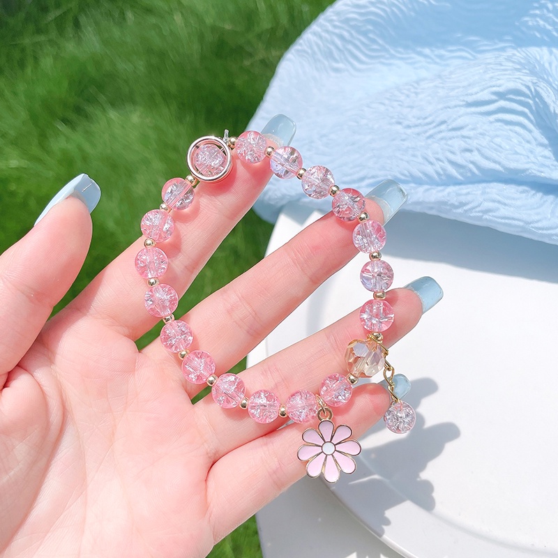 Korean Crystal Daisy Flower Tassel Bracelet Women Girl Bracelets Jewelry Accessories