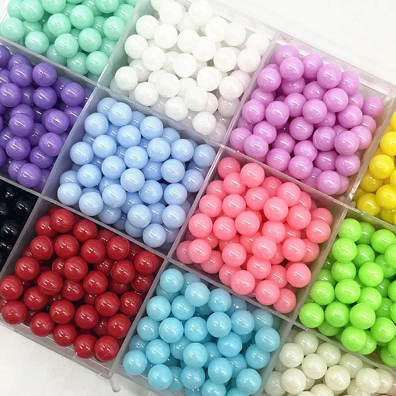 (20 gr)Manik Mote Akrilik Bulat 4/6/8 mm Manik Kapur Manik Mote Susu Bahan Kerajianan DIY