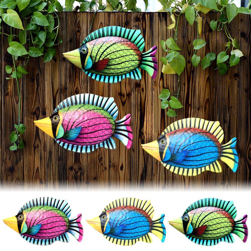 Populer Ikan Logam Hiasan Dinding Kamar Tidur Patung Hiasan Gantung Halaman Outdoor Indoor