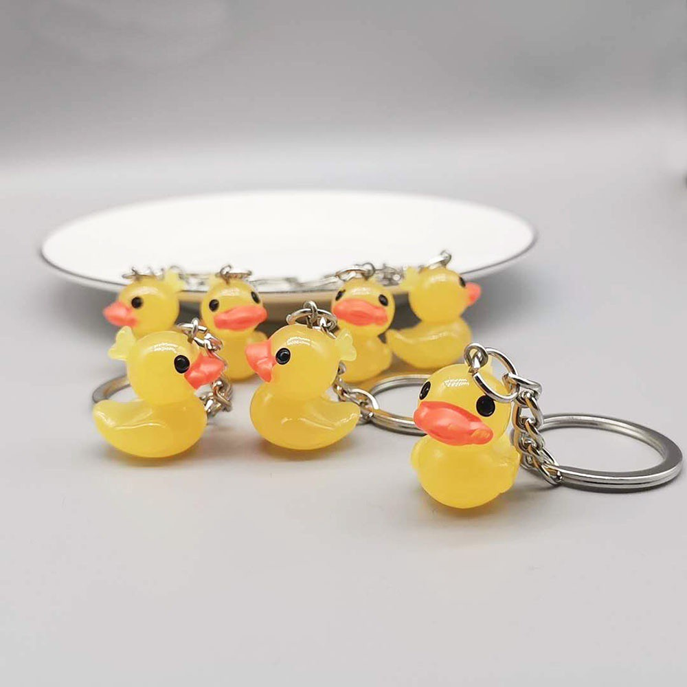 LANFY Mini Car Keyring Lovers Little Yellow DUCK Key Chain Women Cute Hyaluronic Acid Ducks Rubber Keychains/Multicolor