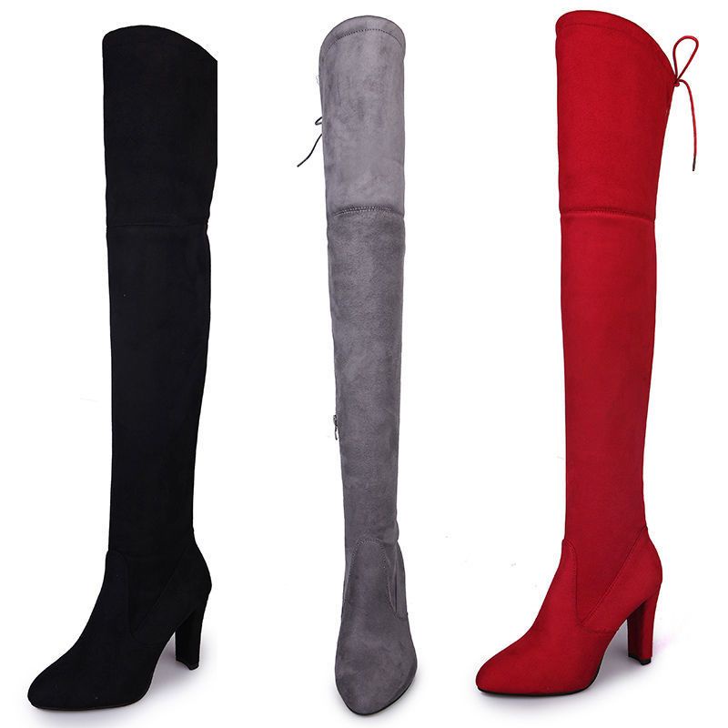 Winter Overknee Boots suede Boots Selutut Wanita